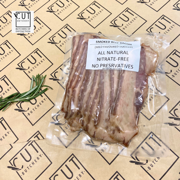 APPLEWOOD SMOKED BEEF BACON Cut Butchery