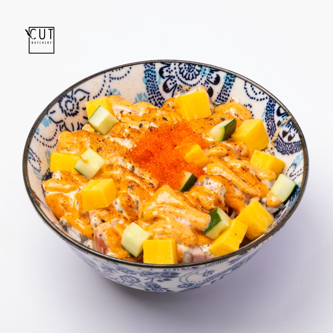 SALMON ABURI SPICY MENTAIKO DON